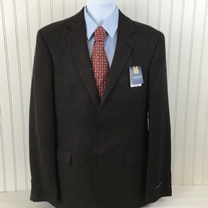 Stafford Signature Brown Herringbone Blazer 40L